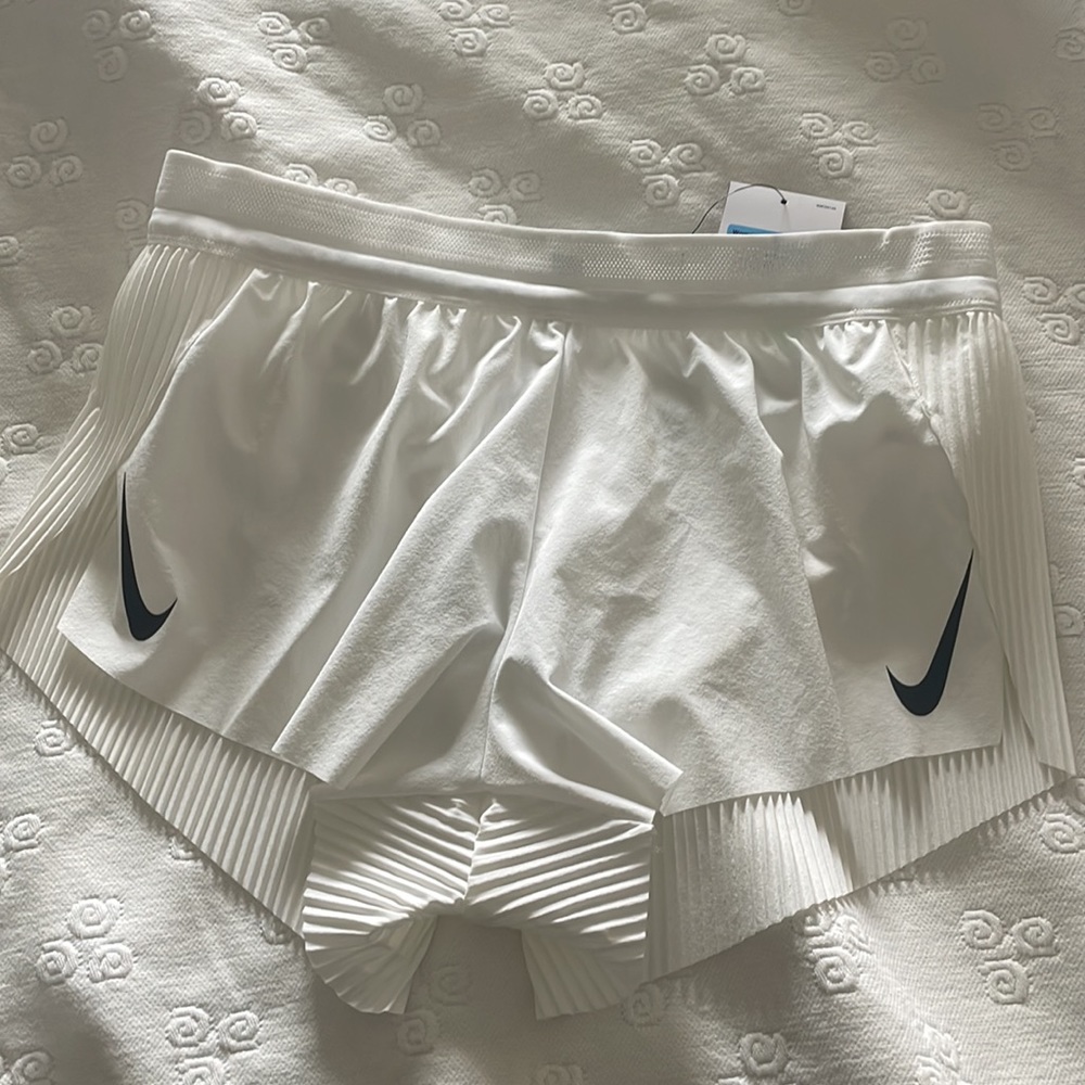 White Nike Aeroswift Shorts Medium